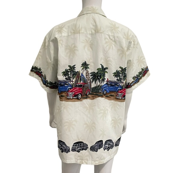 GOHAWAII Hawaii Men's Size XXL Short Sleeve Shirt Vintage Cars Surfboard Beach - Picture 3 of 12